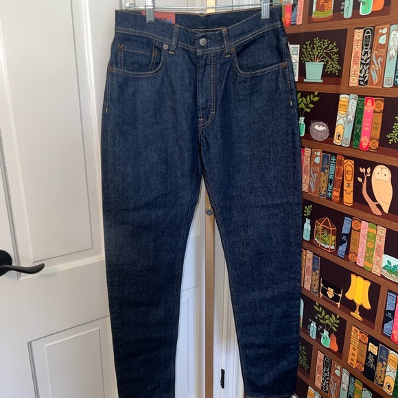 Acne Blue Straight Jeans Rigid Denim Size 27 Indigo Rinse - Picture 1 of 7